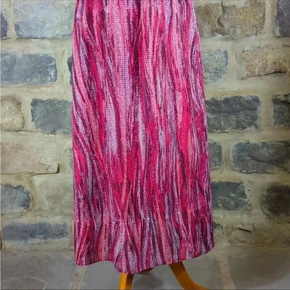 Wayf Raspberry Spaghetti Strap Layered Print Size… - image 3